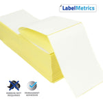 100 x 150mm Direct Thermal, Fanfold labels with strong permanent adhesive.