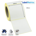 100 x 100mm Direct Thermal Labels - Removable Adhesive