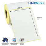 100 x 132mm Direct Thermal Labels - Permanent Adhesive