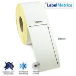100 x 200mm Direct Thermal Labels - Freezer Adhesive