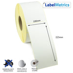100 x 225mm Perforated Direct Thermal Labels - Removable Adhesive