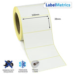 100 x 38mm Direct Thermal Labels - Freezer Adhesive