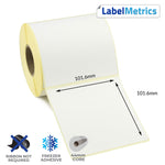 101.6 x 101.6mm Direct Thermal Labels - Freezer Adhesive