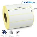 101.6 x 25.4mm Direct Thermal Labels - Removable Adhesive