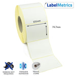 101 x 74.7mm Perforated Direct Thermal Labels - Freezer Adhesive