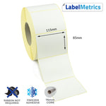 115 x 85mm Direct Thermal Labels - Freezer Adhesive