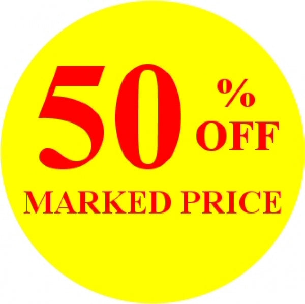 50% OFF MARKED PRICE Promotional Label - Qty: 1000