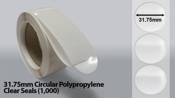 31.75mm Circular Polypropylene Clear Seals  (1000)