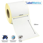 150 x 200mm Direct Thermal Labels - Permanent Adhesive