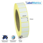 25 x 15mm Direct Thermal Labels - Permanent Adhesive