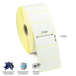 2x1 Inch Direct Thermal Labels - Permanent Adhesive