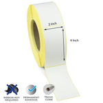 2x4 Inch Direct Thermal Labels - Permanent Adhesive