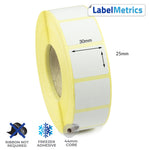 30 x 25mm Direct Thermal Labels - Freezer Adhesive