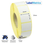 31 x 25mm Direct Thermal Labels - Removable Adhesive