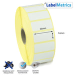 36 x 16mm Direct Thermal Labels - Permanent Adhesive