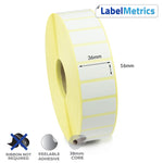 36 x 16mm Direct Thermal Labels - Removable Adhesive
