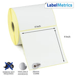 4x4 Inch Direct Thermal Labels - Removable Adhesive