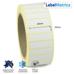 40 x 10mm Direct Thermal Labels - Freezer Adhesive