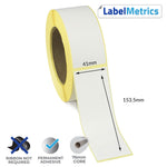 41 x 153.5mm Direct Thermal Labels - Permanent Adhesive