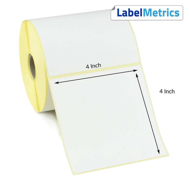 4x4 Inch Direct Thermal Labels - Permanent Adhesive