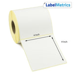 4x4 Inch Direct Thermal Labels - Permanent Adhesive