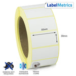 50 x 30mm Direct Thermal Labels - Freezer Adhesive