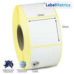 57 x 55mm Direct Thermal Labels - Permanent Adhesive