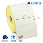 65 x 16mm Direct Thermal Labels - Freezer Adhesive