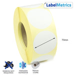 73mm Diameter Direct Thermal Labels - Freezer Adhesive