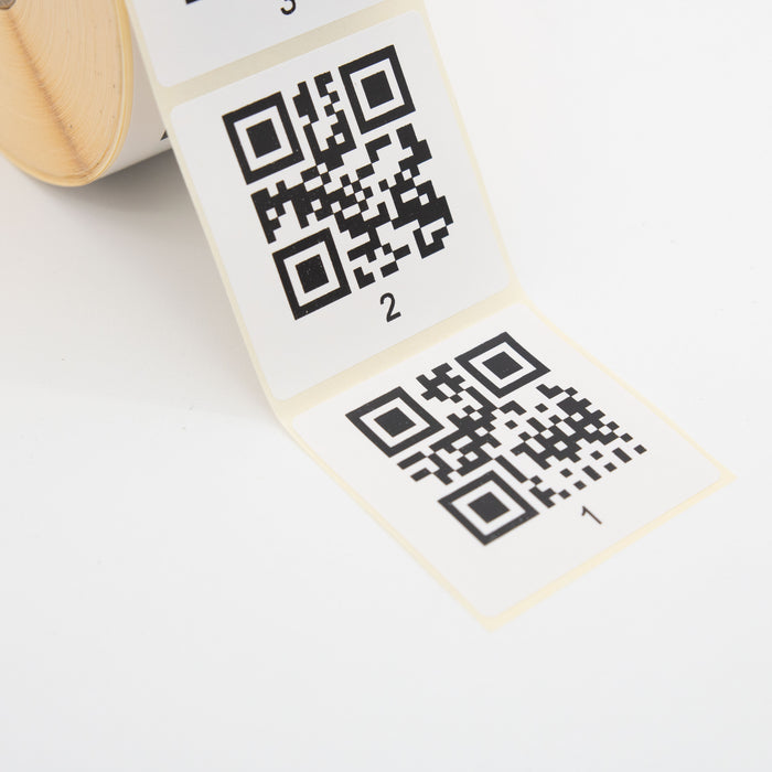 50mm x 50mm Sequentially Printed QR Code Labels,Permanent Adhesive. Ideal for Stock Management. 1,000 Labels per roll.