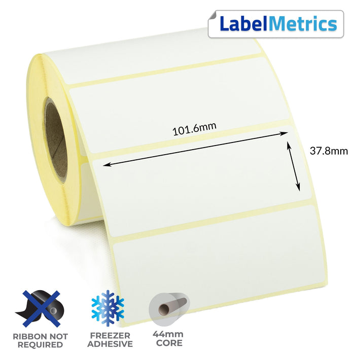 101.6 x 37.8mm Direct Thermal Labels - Freezer Adhesive