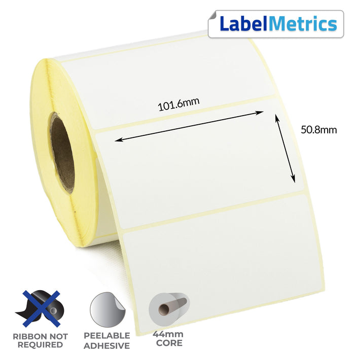 101.6 x 50.8mm Direct Thermal Labels - Removable Adhesive