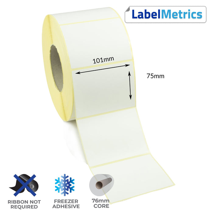 101 x 75mm Direct Thermal Labels - Freezer Adhesive