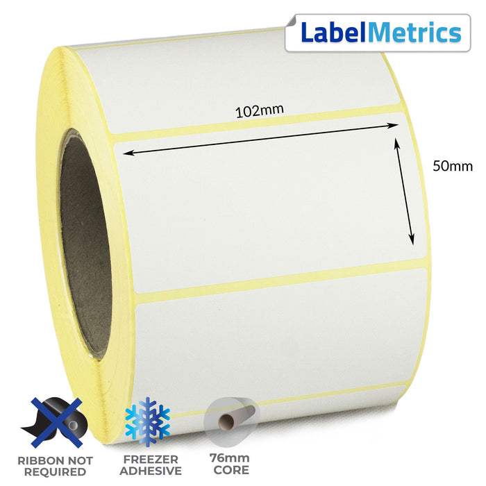 102 x 50mm Direct Thermal Labels - Freezer Adhesive