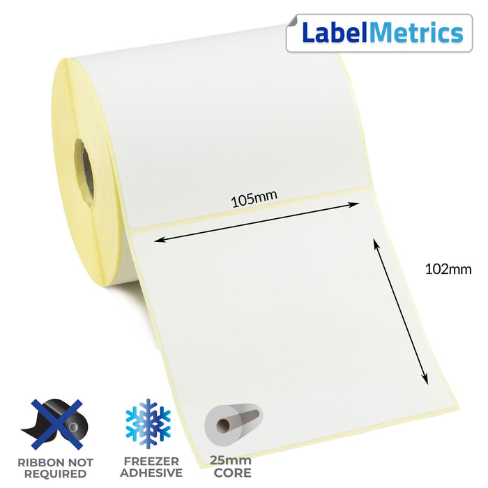 105 x 102mm Direct Thermal Labels - Freezer Adhesive