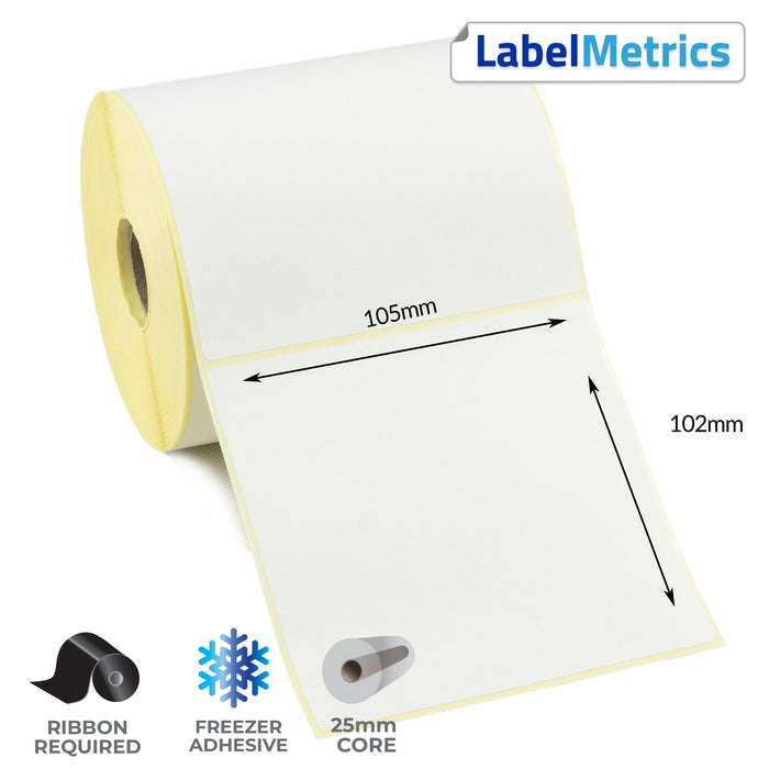 105 x 102mm Thermal Transfer Labels - Freezer Adhesive