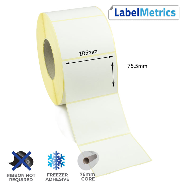 105 x 75.5mm Direct Thermal Labels - Freezer Adhesive