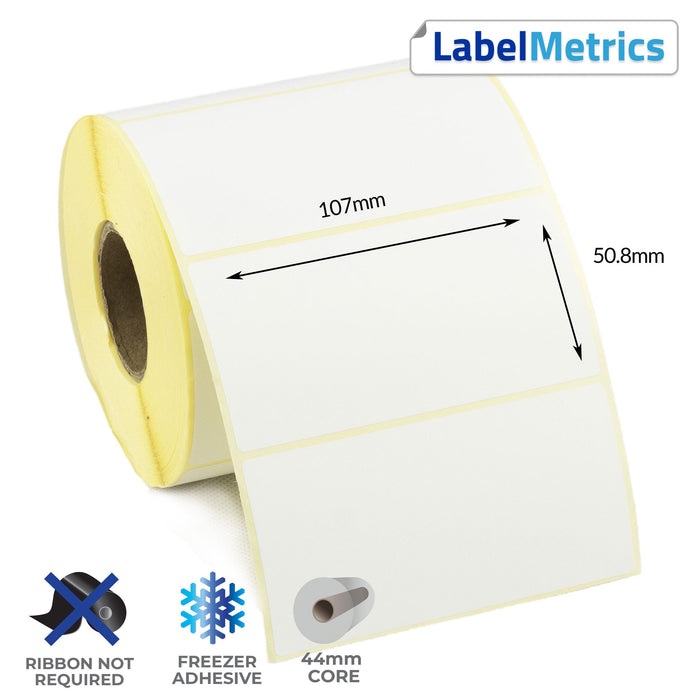 107 x 50.8mm Direct Thermal Labels - Freezer Adhesive