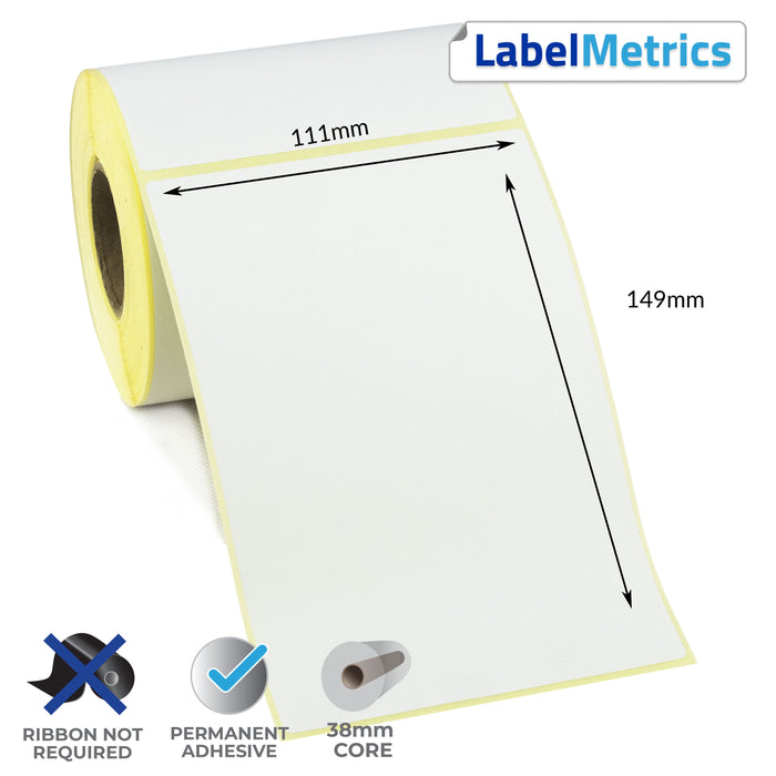 Monarch 9416 XL 111x149mm Direct Thermal Labels - Perforated