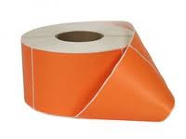 100 x 100mm Orange Thermal Transfer Labels - Permanent Adhesive