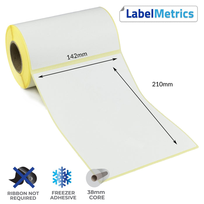 142 x 210mm Direct Thermal Labels - Freezer Adhesive