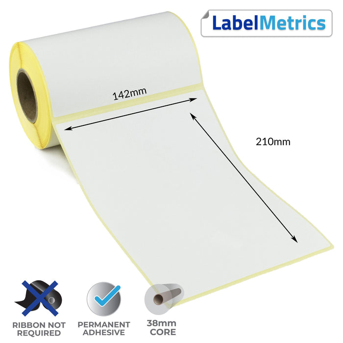 142 x 210mm Direct Thermal Labels - Permanent Adhesive