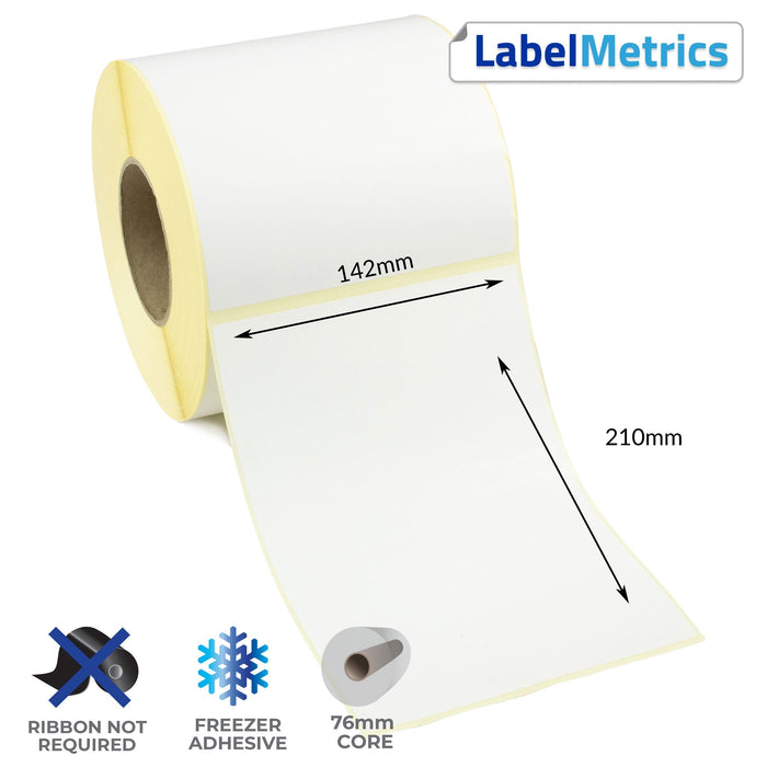 142 x 210mm Direct Thermal Labels - Freezer Adhesive