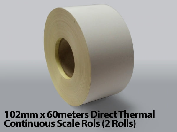 102mm x 60meters Direct Thermal Continuous Scale Rolls