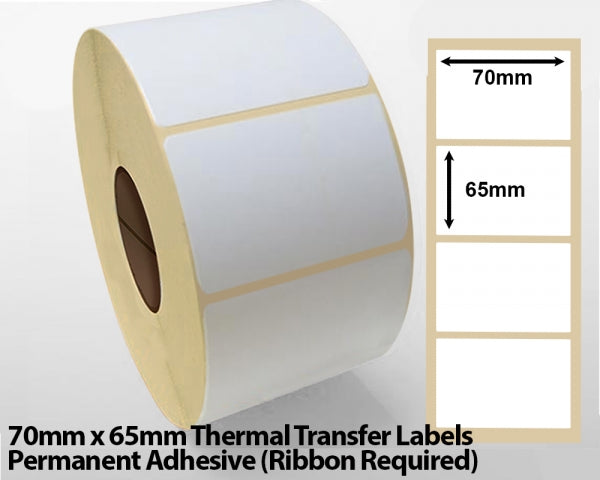 70 x 65mm thermal transfer labels - Removable adhesive