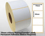 70 x 65mm thermal transfer labels - Removable adhesive