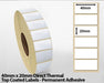 40 x 20mm Direct Thermal Top Coated Labels - Permanent Adhesive