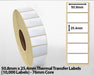 50.8x25.4mm Thermal Transfer Labels (10000 Labels) 76mm core