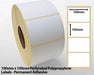 100mm x 100mm Polypropylene Labels with Perforations - Permanent Adhesive