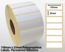 100mm x 25mm Polypropylene Labels - Permanent Adhesive